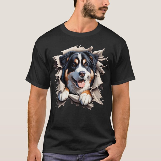 Camiseta Perro de montaña de Berna, rompiendo (Anverso)