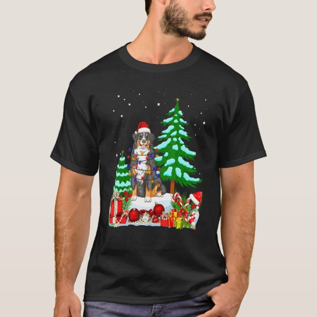 Camiseta Perro de montaña de Bernese con Navidades Gorra ár (Anverso)