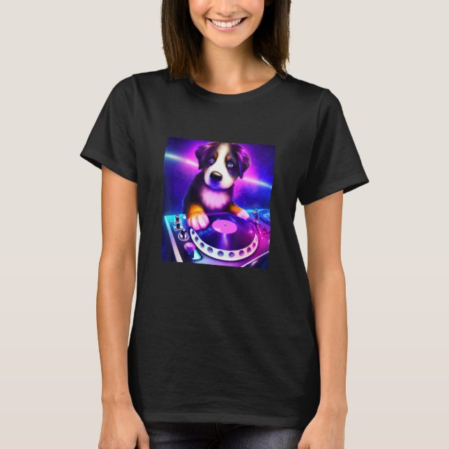 Camiseta Perro de montaña de Bernese DJ Vaporwave Niños est (Anverso)