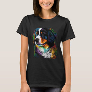 Camiseta Perro de Montaña de Cuadros de Berna Artista Único