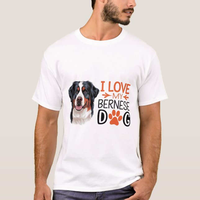 Camiseta Perro de montaña Fluffy Bernese (Anverso)