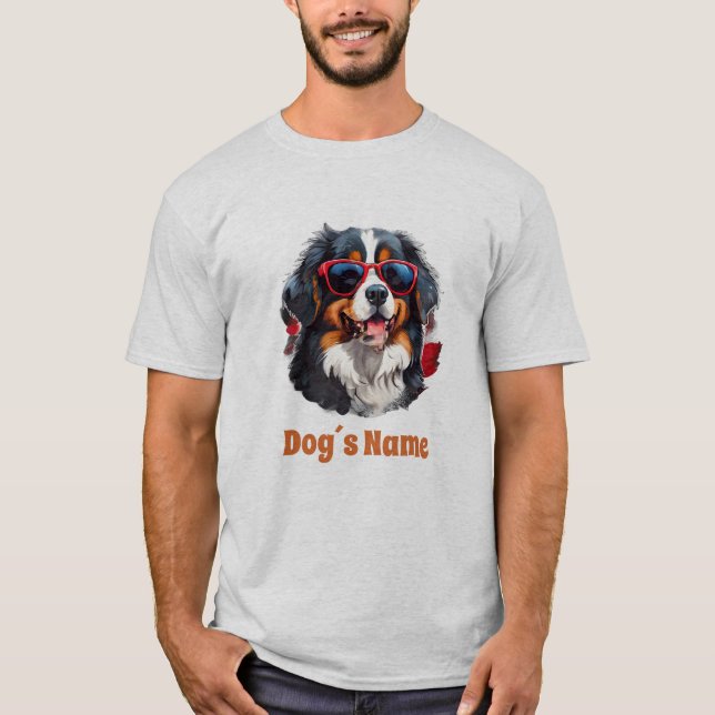 Camiseta Perro de montaña Guay Bernese con gafas de sol (Anverso)