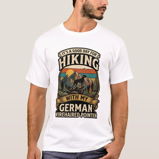 Camiseta Perro de montaña Pointer alemán de pelo duro camin (Anverso)