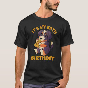 Camiseta Perro de montaña que come pizza Bernese es mi 50° 