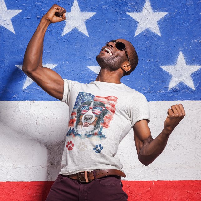 Camiseta Perro de montaña rojo blanco azul Bernés 4 de juli (Subido por el creador)