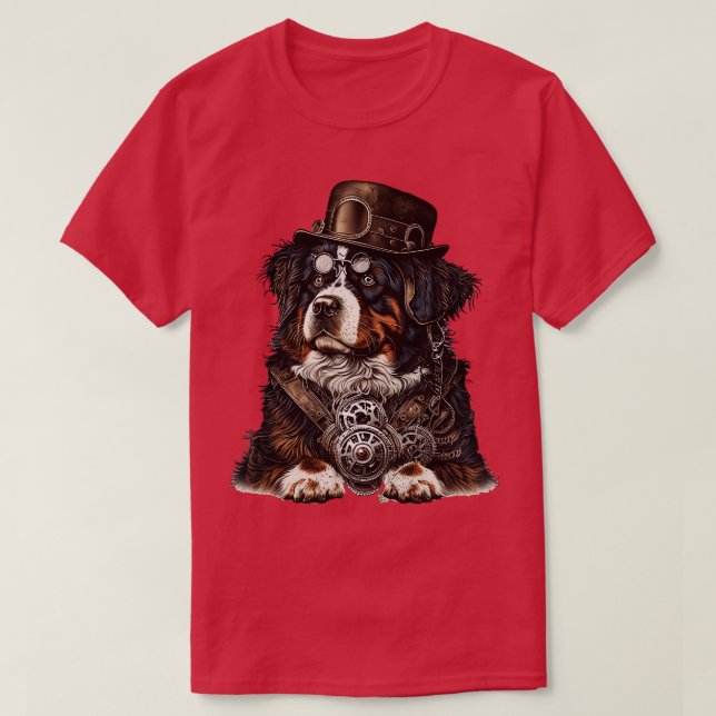 Camiseta Perro de montaña Steampunk Bernese 3 (Diseño del anverso)