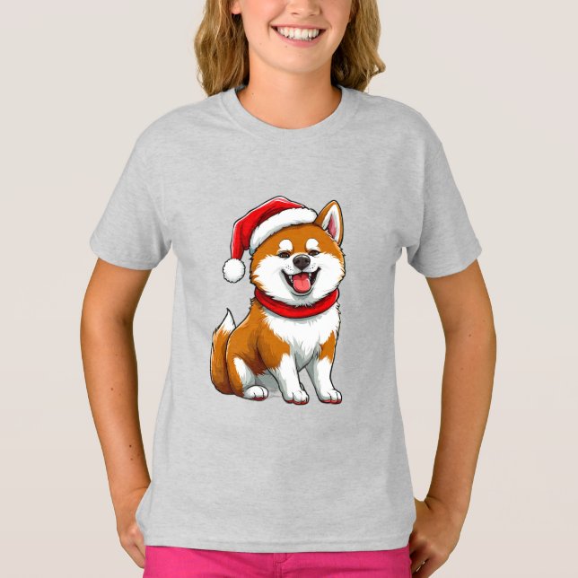 Camiseta Perro de Navidad Adorable (Anverso)