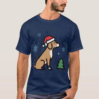 Camiseta Perro De Navidad Lindo Santa Perrito Feliz Woofmas