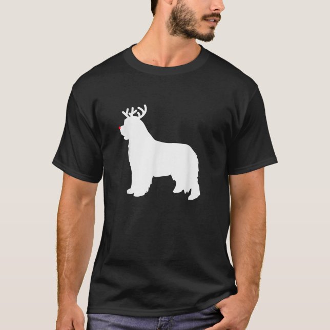 Camiseta Perro de Navidad Reno de Terranova (Anverso)