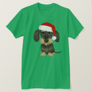 Camiseta Perro de Navidades de Dachshund Santa Teckel con c