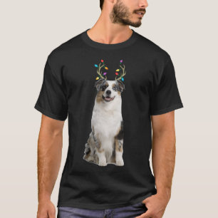 Camiseta Perro de Navidades de renos pastores de Australia