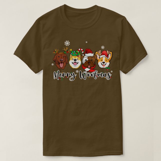 Camiseta perro de navidades de woofmas alegres (Diseño del anverso)