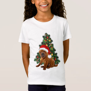 Camiseta Perro de Navidades Shar Pei, perrito de Navidad Sh