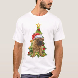 Camiseta Perro de Navidades Shar Pei, perrito de Navidad Sh