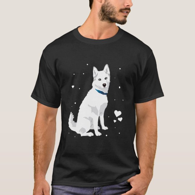 Camiseta Perro de nieve blanca dulce y dulce siberiano blan (Anverso)