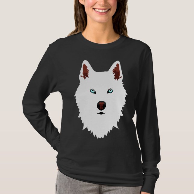 Camiseta Perro de nieve blanca Husky (Anverso)