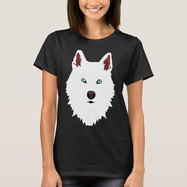 Camiseta Perro de nieve blanca Husky (Anverso)