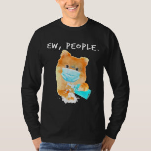 Camiseta Perro De Ojos Pomeranos Con Máscara De Cara
