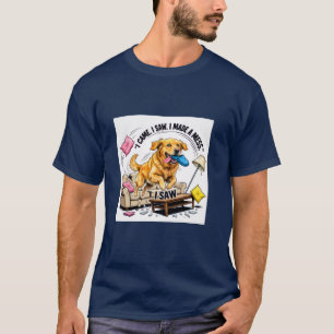 Camiseta Perro de oro divertido Hice un lío Perro caótico H