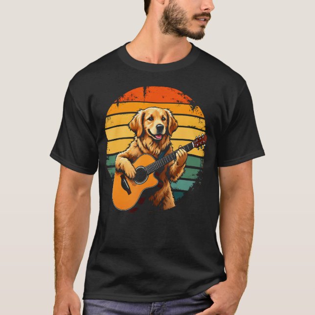 Camiseta Perro de oro tocando la guitarra (Anverso)