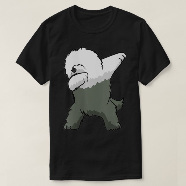 Camiseta Perro de oveja inglés de avanzada edad bailando in (Diseño del anverso)
