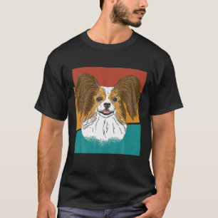 Camiseta Perro de papilón blanco vintage