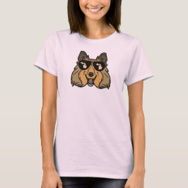 Camiseta Perro de pastor de Shetland de Michigan con gafas