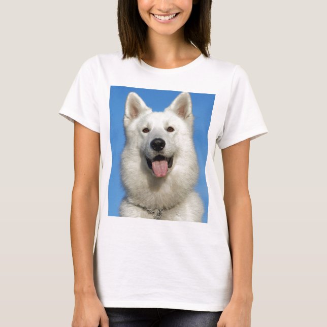 Camiseta Perro de pastor suizo feliz (Anverso)