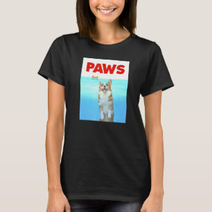 Camiseta Perro de Patas Parodia 80s Corgi Tiburón Perro