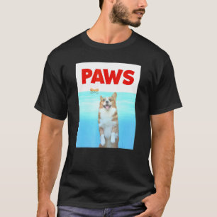 Camiseta Perro de patas Parodia 80s Corgi Tiburón Perro Div