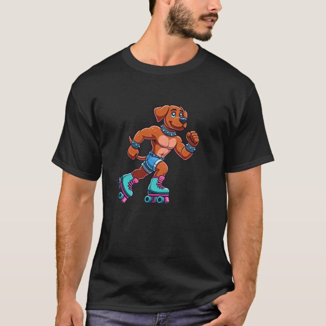Camiseta Perro de patinaje sobre ruedas Rhodesian Ridgeback (Anverso)
