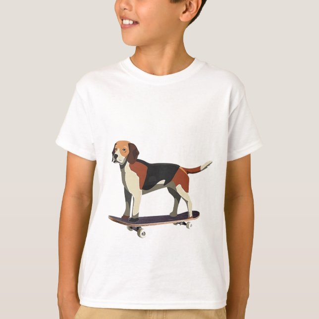 Camiseta Perro de patineta, Beagle (Anverso)