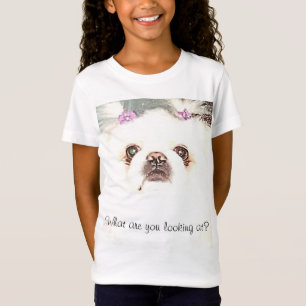 Camiseta Perro de Pekín Blanco ¿Qué estás mirando? Dive