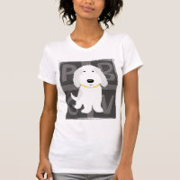 Perro de perrito gris y blanco lindo del dibujo