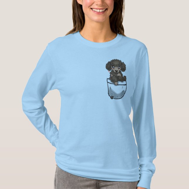 Camiseta Perro de perrito lindo del caniche del bolsillo (Anverso)