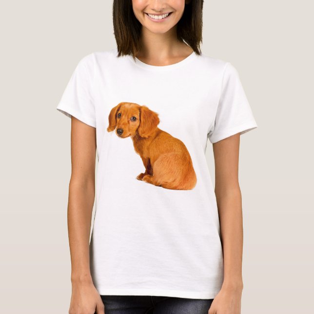 Camiseta Perro de perrito lindo del Dachshund (Anverso)
