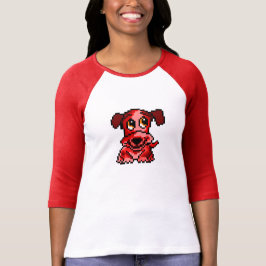 Camiseta Perro de perrito rojo lindo del arte del pixel