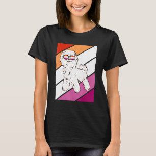 Camiseta Perro de perro caniche con bandera lesbiana de org