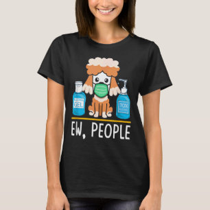 Camiseta Perro de perro de caniche de cara de manga Sanitiz