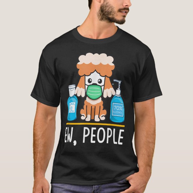 Camiseta Perro de perro de caniche de cara de manga Sanitiz (Anverso)