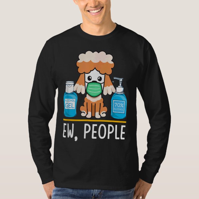 Camiseta Perro de perro de caniche de cara de manga Sanitiz (Anverso)