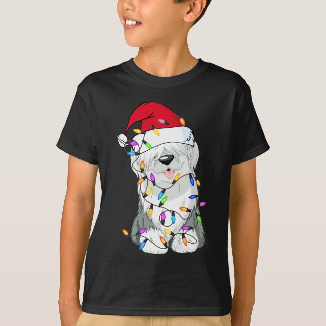 Camiseta Perro de perro de la vieja inglesa de la luz de la (Anverso)
