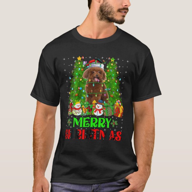 Camiseta Perro de perro de perro de carabina de Navidad ilu (Anverso)