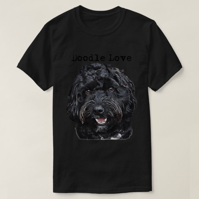 Camiseta Perro de perro negro 1  (Diseño del anverso)