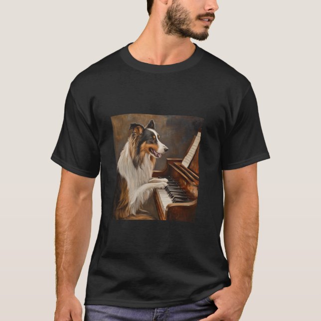 Camiseta Perro de Piano Collie Áspero (Anverso)