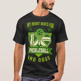Camiseta Perro de Pickleball Mi corazón late por Pickleball