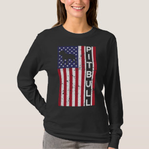 Camiseta Perro de Pitbull americano: hombres de la bandera