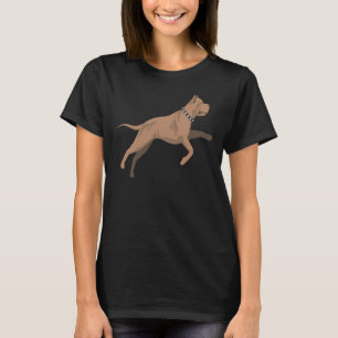 Camiseta Perro de Pitbull en ejecución feliz