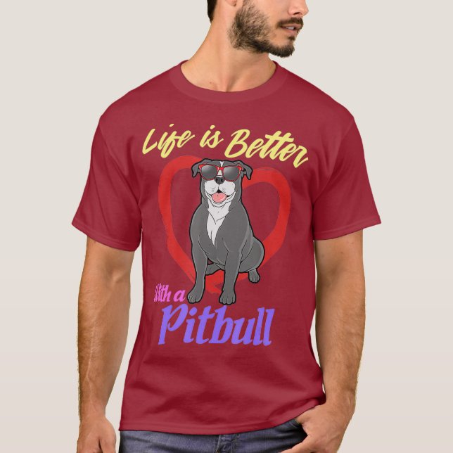 Camiseta Perro de Pitbull Rescue Dog Lover (Anverso)
