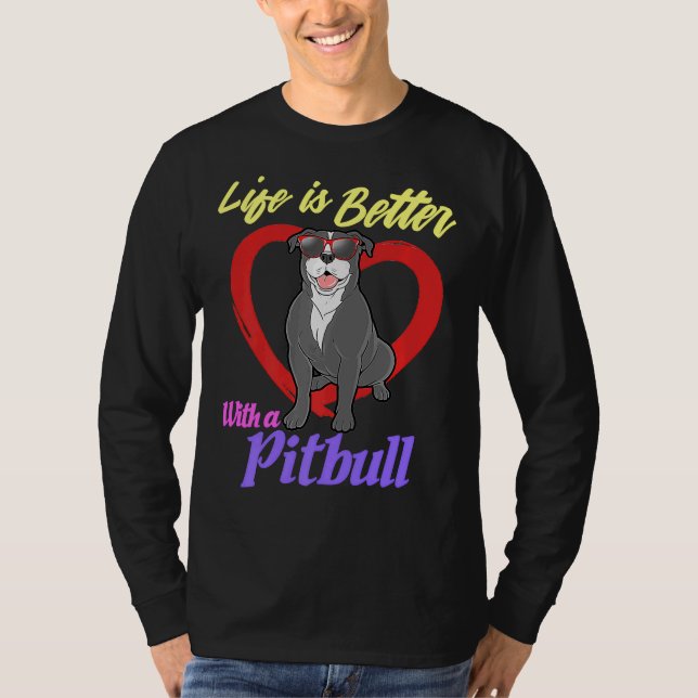 Camiseta Perro de Pitbull Rescue Perro Lover 1 (Anverso)